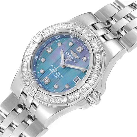 Breitling Starliner Steel Mother of Pearl Diamond Ladies Watch 